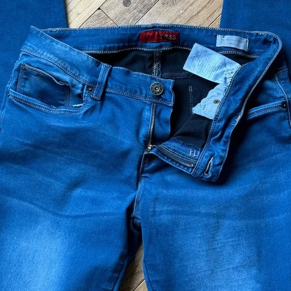 Guess Mid Rise Slim Boot Jeans Women’s 32 Blue Denim - Picture 7 of 7
